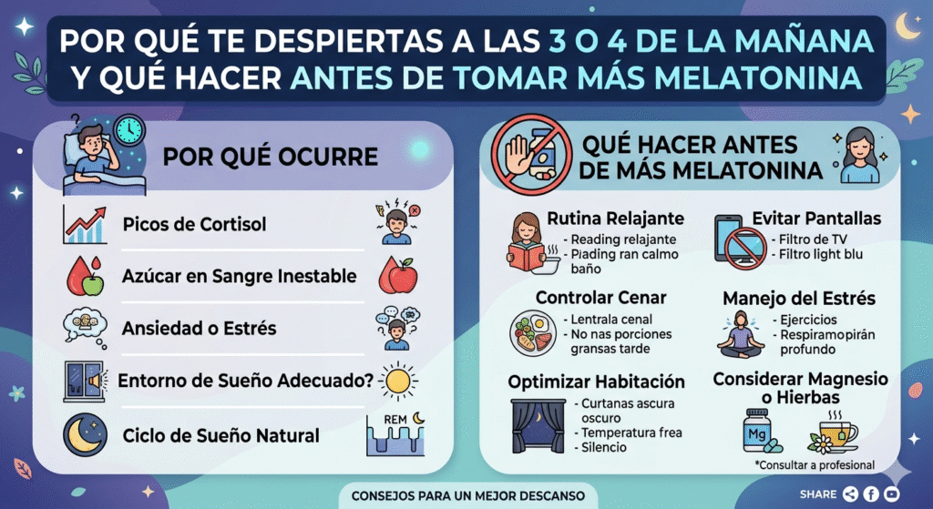 Por qué te despiertas a las 3 o 4 de la mañana y qué hacer antes de tomar más melatonina ¿Despertarse a las 3 o 4 de la mañana es normal?